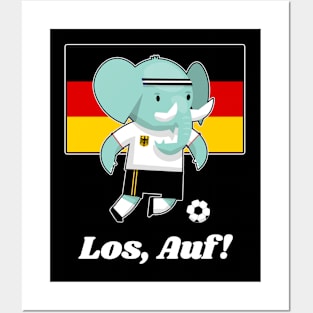 ⚽ German Flag, Cute Elephant, "Los, Auf!" Germany Football Posters and Art